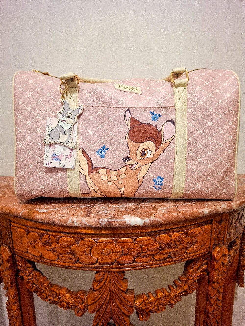 Disney Primark Bambi Pink Print Duffle Bag - Women's Travel Tote